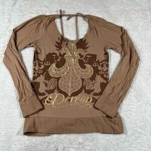 Vintage Y2K Dereon Brown Long Sleeve Fairy Grunge Women’s Tee T Shirt